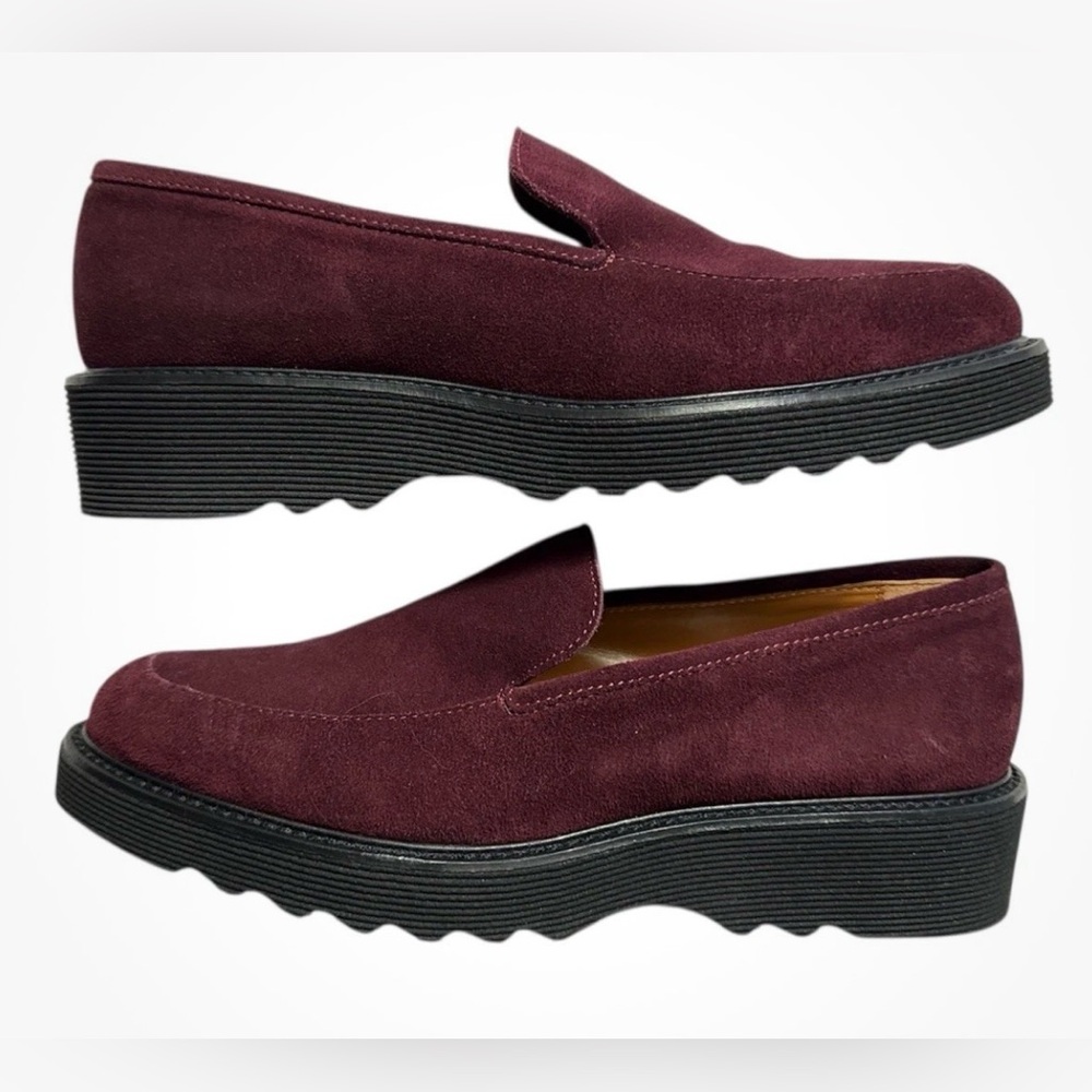Aquatalia Burgundy Suede Platform Loafers | Women’s 8.5‎ | New